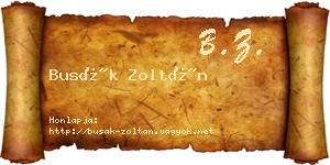 Busák Zoltán névjegykártya